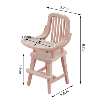 1 1:12 Domek dla Lalek Mini Fotelik Jadalnia Krzesło dla Dzieci Lalka Krzesełko Model Ozdoba Zabawka Domek dla Lalek, Drewniane Meble Akcesoria