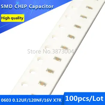 100pcs 0603 0,12 mff 120NF 16V X7R 10% SMD Chip Kondensator