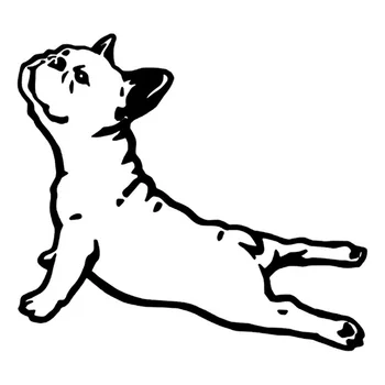 16 cm * 14 cm Buldog Francja Zwierzę Samochodowa Naklejka Pies Cartoon Samochodowy Stylizacja KK Winylu Czarny/Srebrny Akcesoria Samochodowe