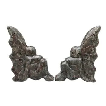 1szt Naturalny ognisty kamień Anioł Aura Zewnętrzny Fantastyczna Figurka Motyle Dekoracja Pokoju Feng Shui Uzdrawiające Kryształy Reiki Prezenty