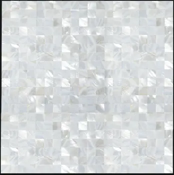 2 mm Grubość Bez Fugi Kwadratowa Biała Perłowa Mozaika Z muszli MOP017 Kuchenne Elewacyjna Płytki Do Łazienki