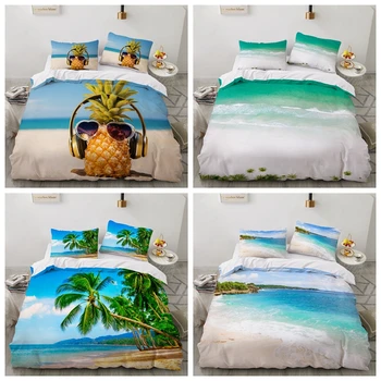 3D tropikalny krajobraz zestaw pościeli, dekoracji sypialni puchowa etui dla Dorosłych Dzieci, pokój Jednoosobowy, pokój typu Twin Pełna Królowa Król pościel 3 szt.