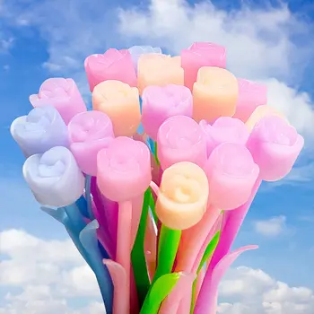 40SZT Japonia Eleganckie Niezwykłe Słodkie Rączki Zabawa Róża Kwiat Zmiana Koloru Estetyczna Żel Pen Kawaii Uczennica Kobiety Dzieci Papeterii