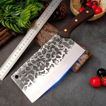 8 cali Kuty Nóż Szefa kuchni do Mięsa 5Cr15Mov Stalowy Nóż Kuchenny Narzędzie Do Gotowania Chiński Rozbiorowy Uniwersalny Tasak Nóż Z Drewnianą Rączką