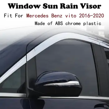 ABS Chromowane plastikowe Okna Wentylacyjne Daszek Zasłony Ochrona Od Słońca I Deszczu, akcesoria samochodowe Do Mercedes Benz vito 2016-2020