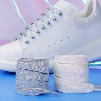 AF1 Kolorowe sznurówki damskie ins tide białe buty płaskie zaawansowane sznurówki nadają się do MCQ różowe białe sznurówki lina