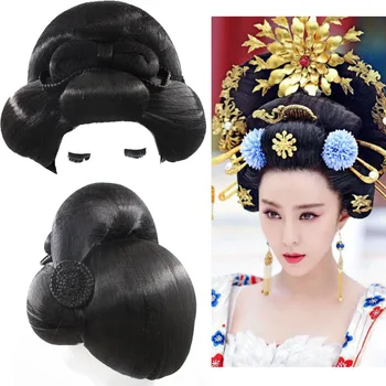antyczny styl czarna królowa cosplay piękna cesarzowa dynastii Tang nakrycie głowy Halloween wieczór produkty do włosów karnawał model nakrycia głowy