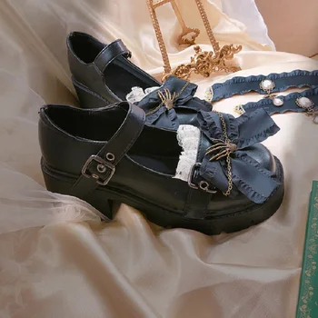 Buty damskie w ciemnym stylu gotyckim z okrągłym czubkiem i open toe, cienkie buty na platformie, obuwie, meble, buty w stylu lolita, 2021, hit sprzedaży