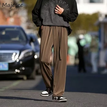 Casual Spodnie Męskie Retro Stylowe Amerykańskie Europejskie Proste Uniwersalne Piękny Design Luźne Retro Spodnie Pantalones Wygodne BF