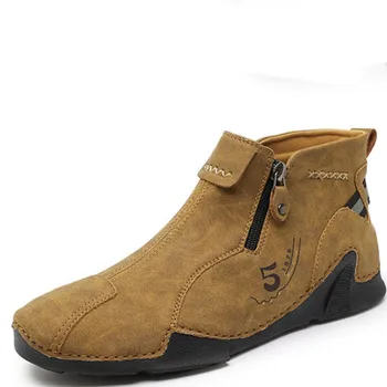 DAFENP/jesienno-zimowe nowe męskie buty ze średnim piszczelą, modne dorywczo handlowa buty, męskie buty na płaskiej podeszwie, turystyczne buty do wspinaczki, 38-48