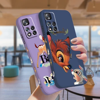 Disney Bambi Kreskówka Etui Do Telefonu Xiaomi POCO M5 M4 X4 F4 C40 X3 NFC F3 GT M4 M3 M2 Pro C3 X2 Płynna Lewa Lina Pokrowiec Etui Kapa