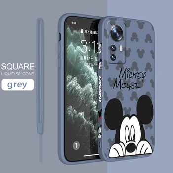 Disney Fajne Etui Do Telefonu z Mickey i Minnie dla Xiaomi Mi 12 12T 11 11T 10 10T 9 9SE Lite Pro Ultra A3 Płynny Lewy Etui z Liną Fundas