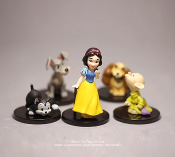 Disney Księżniczka królewna Śnieżka Rysunek 3-7 cm 5 szt./kpl. mini Figurka lalka Anime Kolekcja Figurka Zabawka model dla dzieci prezent