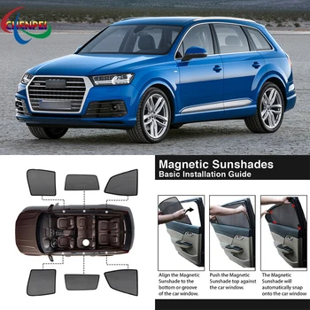 Dla Audi Q7 2006-2015 Samochodowe Pełne Boczne Okna, Magnetyczna Osłona Przeciwsłoneczna, Ochrona Przed Promieniowaniem Uv Blokujący Netto Daszek, Akcesoria Do Dekoracji