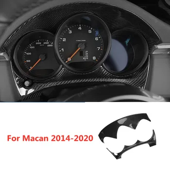 Dla Porsche Macan 2014-2020 Czarny 2 szt./kpl. Prawdziwy włókna węglowego Samochodowy Wnętrze Do stylizacji Obrotomierz Metr Casting Wykończenie