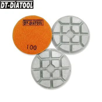 DT-DIATOOL 3 szt. Diamentowe Polerowanie klocki do betonowej podłogi, Podpisane Żywicą, Ściernice do betonu o Średnicy 80 mm/3 