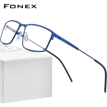 FONEX Stop Okulary Dla Mężczyzn Kwadratowa Krótkowzroczność przepisane im Optyczne Okulary Oprawa 2021 Nowe Męskie w Pełni Koreańskie Безвинтовые Punkty F1022