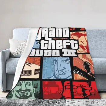 Grand Theft Auto III Koce, Ciepłe Flanelowe gry Wideo Koce Koc do Sypialni, Biurowe Narzuty