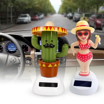Kaktus Automatyczne Swing Słoneczny Kwiat Słońca Biżuteria Biżuteria, Lalki, Figurki Miniaturowy Samochód Dekoracje Do Domu