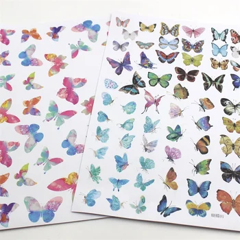 Kolorowe Motyle Samoprzylepne Naklejki Papier do Scrapbookingu/ Diy własnymi rękami/ Ozdoby do Produkcji Pocztówek