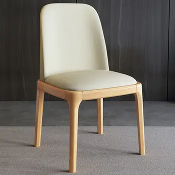 Krzesło z litego drewna stołek Skandynawski prosty wyściełana torba łatwy w luksusowym stylu jadalnia krzesło rodzinny gabinet restauracja stół krzesło