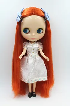 Lalka Blygirl Blyth Pomarańczowa lalka z prostymi włosami nr 86BL790 zwykłe ciało 7 stawów skóra normalna