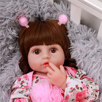 Lalka Реборн 55 cm, Różowa Księżniczka Spódnica dla Dziewcząt, Miękkie Silikonowe Zabawki, Kartki Lalka Реборн dla Dzieci, Lalka Handmade