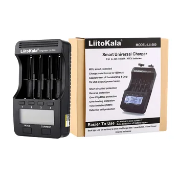 LiitoKala Lii-500, wyświetlacz 3,7 v/1,2 v AA/AAA 18650/26650/16340/14500/10440/18500 Ładowarka z ekranem + 12V2A adapter Lii500 5V1A