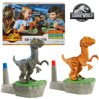 Mattel Świat Jurajski GWP21 Dinozaur Mechaniczny Boks Gra Niebieski PRZECIWKO Atrociraptor Figurka dla Dzieci Prezent Na Urodziny Roboty