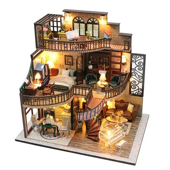 Mini-Model Domu W Komplecie, odporne na ścieranie Rzemiosła, Plac Miniaturowa Mieszkanie, Realistyczne Zabawki-Puzzle, Akcesoria Dla zwierząt Domowych, Zabawki