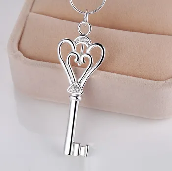 miłość, serce, klucz aktualności srebrny Naszyjnik z powłoką Srebrny Wisiorek Biżuteria / PL - EJYPBFHX JPBPBXKR
