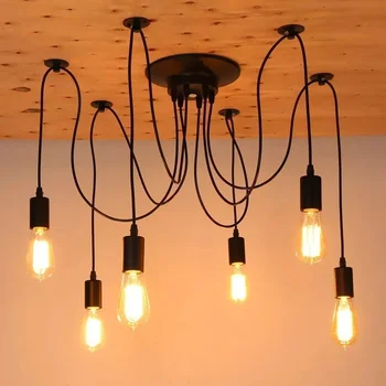 Mordern Skandynawskie Retro Wiszące Lampy E27 Wewnętrzne Oświetlenie Vintage Ozdoba Salonu, Kuchenne Akcesoria Lampa Wisząca