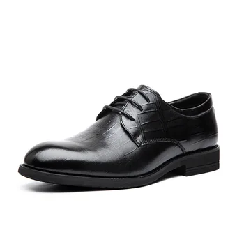 Męskie buty wykonane z 100% skóry naturalnej, męski biznes dorywczo większa obuwie, męskie Oficjalna odzież z Wołowej skóry, zwiększona buty Ślubne