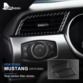 Naklejka prędkość wzgl powietrza do Ford Mustang 2015-2022 z Prawdziwego włókna Węglowego Samochodowy, Klimatyzacja, Wyjściowa Drzwi, Akcesoria do Wnętrz Auto