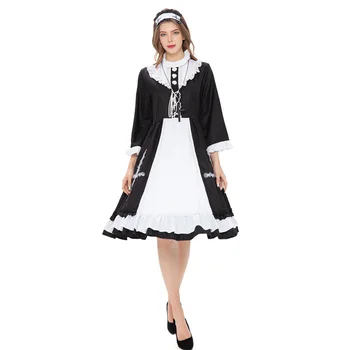 Nowa Seksowna Sukienka w stylu Lolita, Kostium Pokojówki, anime, Cosplay, Uniform Pokojówki, Plus Kostiumy Na Halloween Dla Kobiet, zakonnic-cosplay