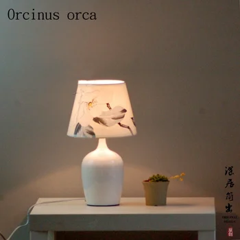 Nowoczesny, minimalistyczny kreatywny Led lampka Nocna stolik, lampa do sypialni Nordic ciepły obraz tkanina lampa darmowa wysyłka