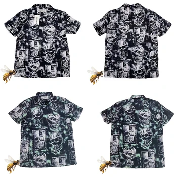 Pełny Szkielet Druku WACKO MARIA Koszulka Mężczyźni Kobiety WACKO MARIA Hawaje Koszula Z Krótkim Rękawem Casual t-shirt