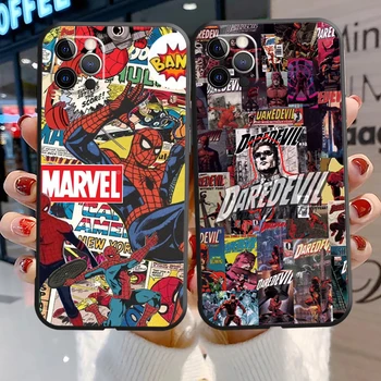 Pokrowce Dla telefonów z Marvel Comics dla iPhone 11 12 Pro MAX 6S 7 8 Plus XS MAX 12 13 Mini X XR SE 2020 Tylna Pokrywa Obudowy Funda Carcasa