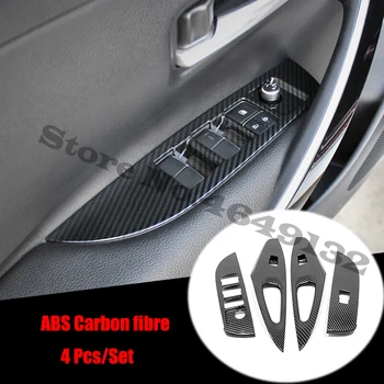 Przełącznik Sterowania Podnoszeniem Panel Pokrywa Obudowa ABS Chrom/Włókno węglowe Drzwiowe Szybę do Toyota Corolla E210 2019 2020 Akcesoria