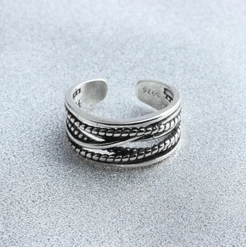 Se Pierścień Koreański Biżuteria Wielowarstwowa Konstrukcja Uzwojenia Twist Łańcucha Retro Pierścień Pierścień Kobiece Ręczne Biżuteria