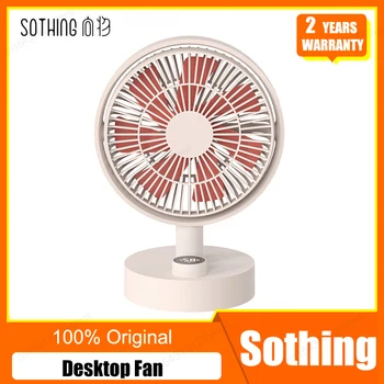 Sothing Desktop Fan Digitale Display Hoofd Schudden Usb Fan Traploze Windsnelheid Laag Geluidsniveau Draagbare Pluim