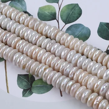 Sprzedaż hurtowa 13-14 mm Naturalny Biały Słodkowodne Hodowane Sypki Monety Perły Z Centralnym Otworem Dla Kobiet