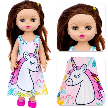 Sukienka Kucyk + 35 cm Lalka Prezent Dla Małych Dziewczynek Zabawka Mini ładne włosy Lalki Dzieci Dziewczynki