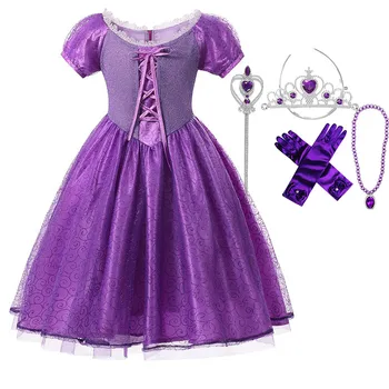 Sukienka Rapunzel, Kostium Księżniczki Dla Dziewczynek, Ubrania Dla Cosplay na Halloween, Odzież Dla Dzieci, Rpg, dla Dzieci Wizytowe Sukienki Dla Dziewczynek