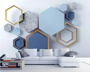 Tapety 3d nowoczesny, minimalistyczny geometryczny jest marmurowa mozaika TV tło ściany salon sypialnia dekoracje 3d tapety
