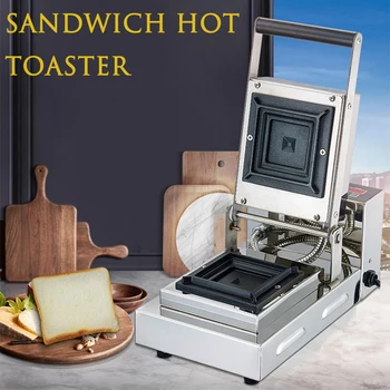 Toster Hot Press Kanapkę Lub Herbaty Mała Dwustronna Toast Kwadratowy Chleb Kanapkę Kontrola Temperatury Komercyjny Śniadanie Maszyna