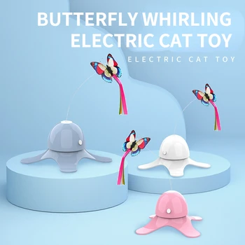 Towary dla zwierząt, Motyl, кружащаяся Elektryczna Zabawka Dla Kotów, Щекочущая sobie różdżkę, interaktywne pióro, щекочущая sobie zabawkę, lot na 360 ° na orbicie