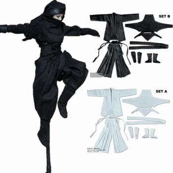 TOYSDAO TDA-04 1/6 Kobieta Japoński Strój Ninja Zestaw Czarny/Biały Kolor Ubrania Strój dla 12 
