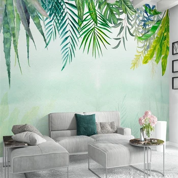 wellyu skandynawski, minimalistyczny świeże zielone liście akwarela styl kaktus ściany niestandardowe duże tapety ścienne papel de parede