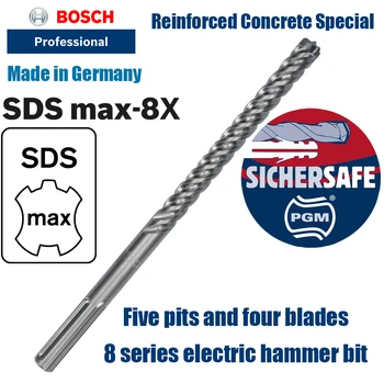 Wiertarka udarowa Bosch z 5-punktowym prądem udarowe wiertła serii 8 z czterema ostrzami z okrągłym trzpieniem